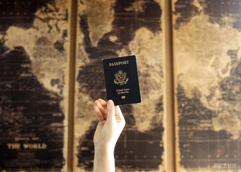 高清摄影 旅行 护照 世界地图 旅游 国际 手持美国护照与世界地图
