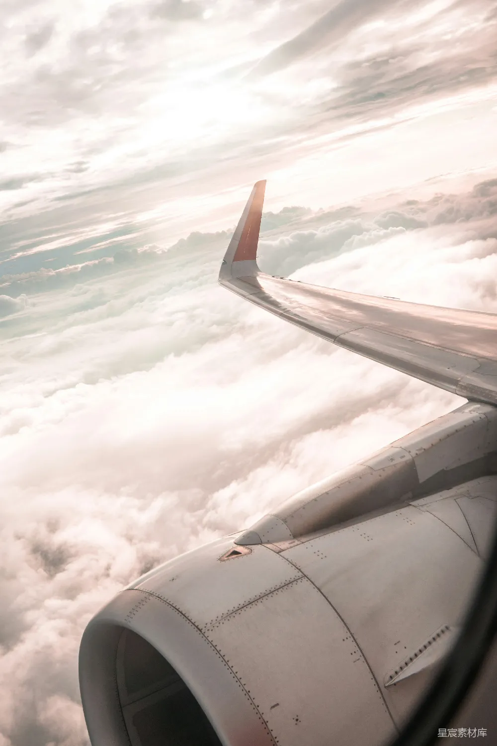 高清摄影 飞机 引擎 云海 旅行 天空 飞机引擎与云海