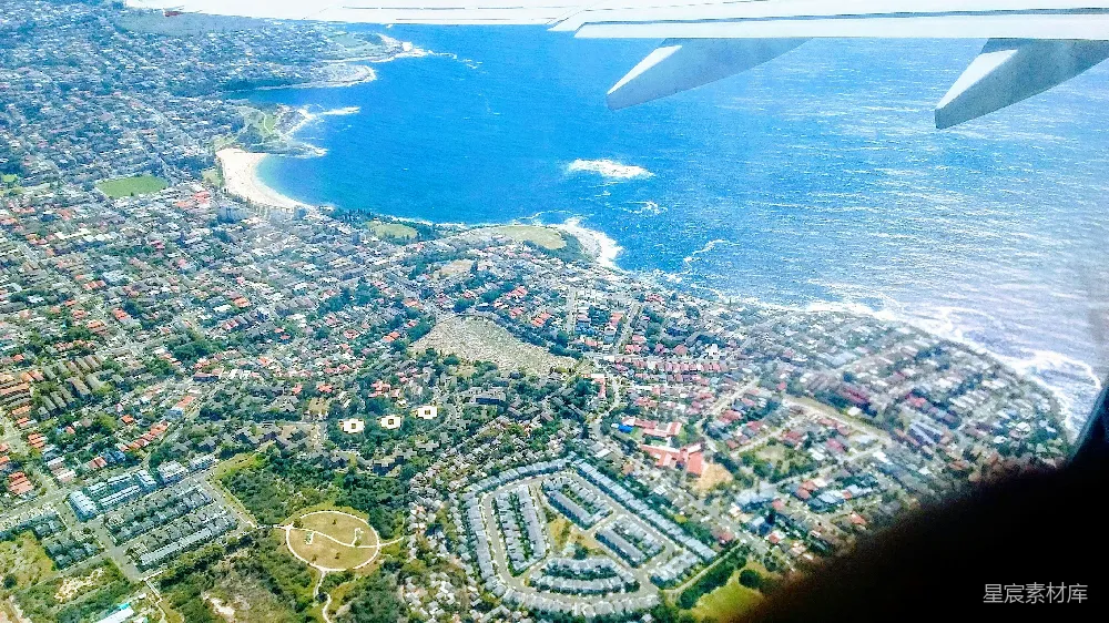 高清摄影 城市 海岸 航拍 自然风光 休闲度假 空中俯瞰海岸城市