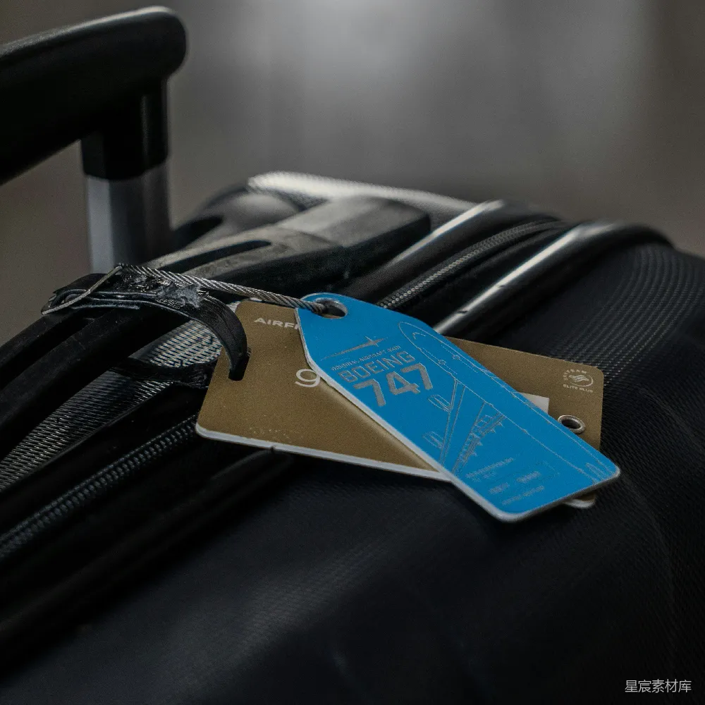 高清摄影 行李 旅行 航空 标签 飞机 飞机行李标签特写
