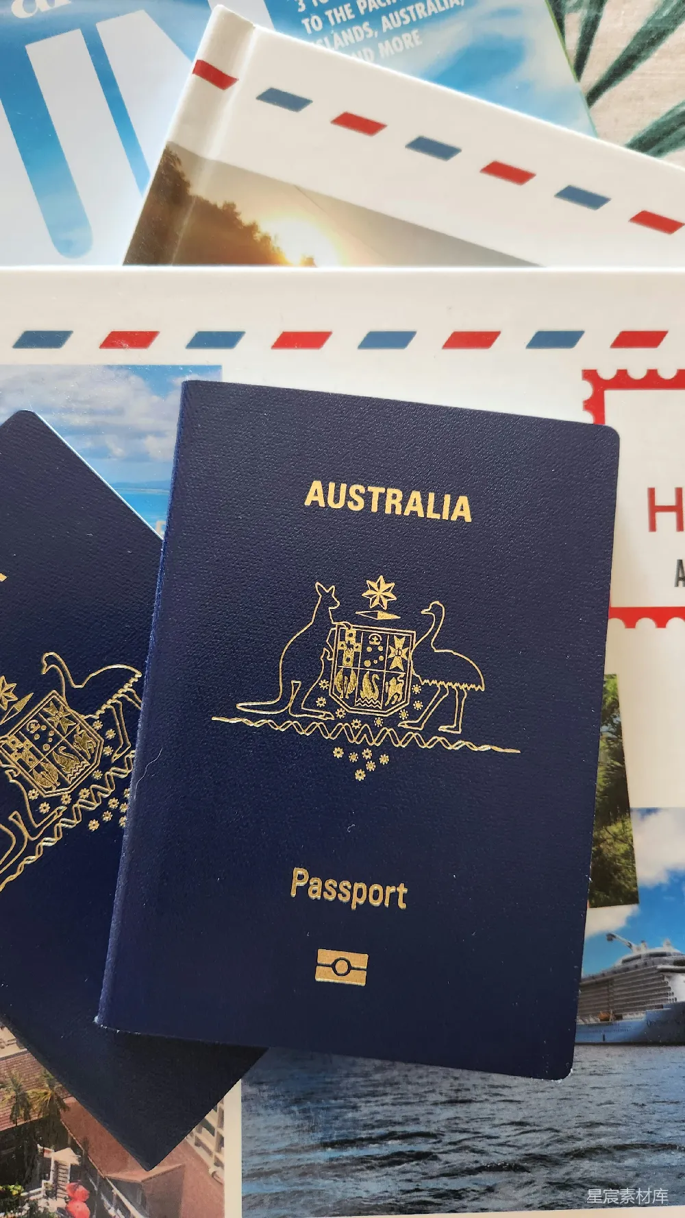 高清摄影 澳大利亚 护照 旅行 明信片 出国 澳大利亚护照与旅行明信片