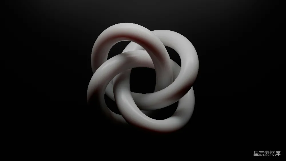 高清摄影 几何图形 抽象艺术 黑色背景 现代设计 3D渲染 交织的环形结构