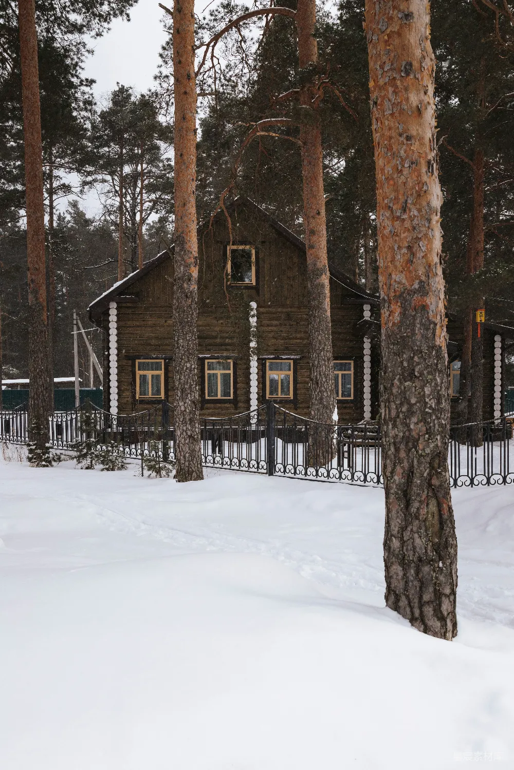 高清摄影 雪景 木屋 自然 冬季 乡村 雪中的木屋