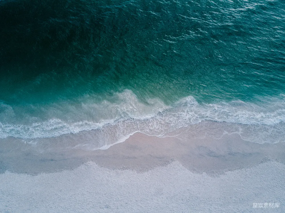 高清摄影 海滩 自然 海洋 航拍 风景 海岸线的波浪与沙滩