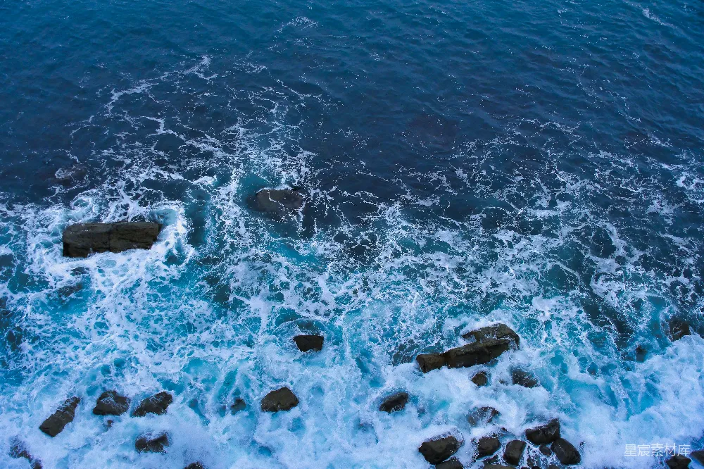 高清摄影 海洋 岩石 自然 海浪 航拍 海洋与岩石的交响