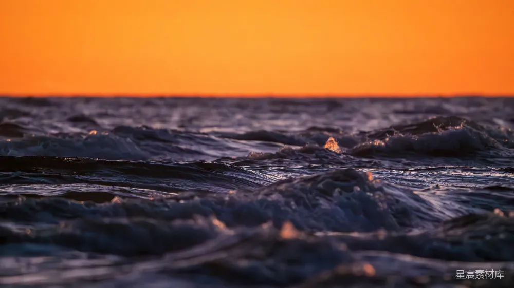 高清摄影 日落 海浪 自然 宁静 风景 日落海浪