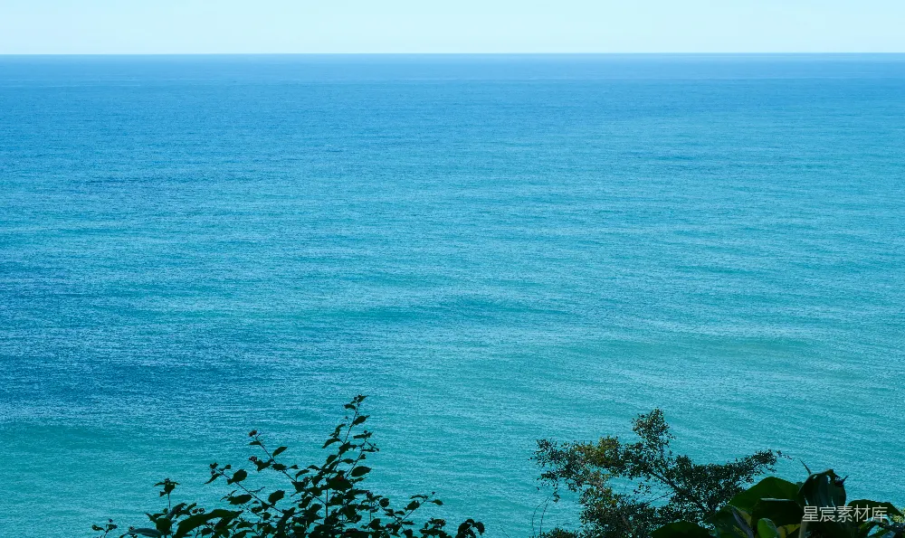 高清摄影 海洋 热带 自然 风景 宁静 蓝色海洋与热带植物