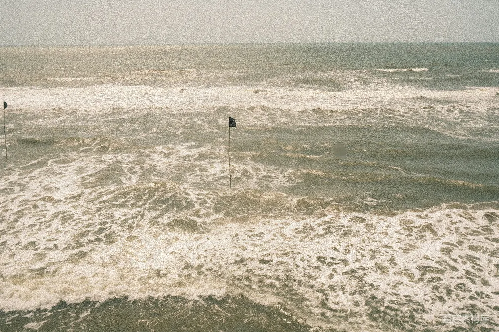 高清摄影 海浪 旗帜 自然 宁静 海岸 海浪中的旗帜