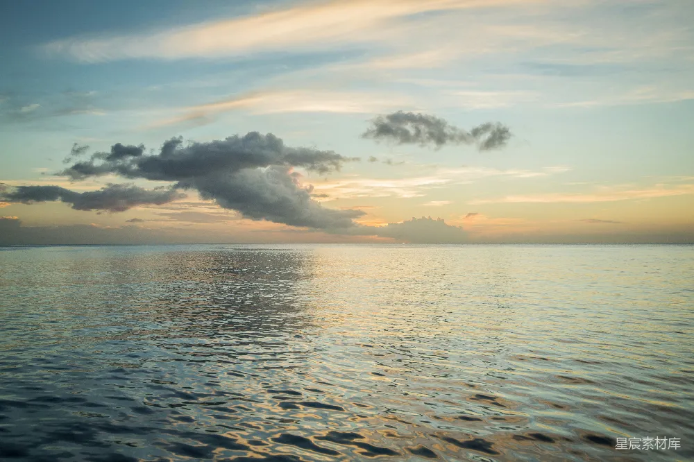 高清摄影 海景 日落 宁静 自然 放松 日落时的宁静海面
