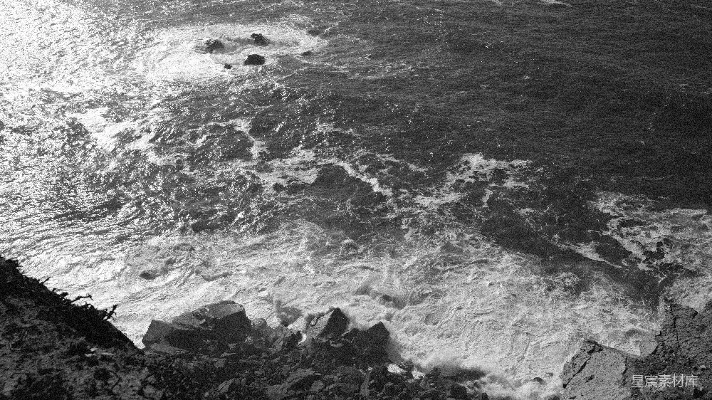 高清摄影 海岸 浪花 黑白 自然 风光 海岸浪花