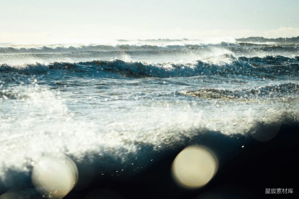 高清摄影 海浪 自然 光效 动态 户外 海浪中的光影