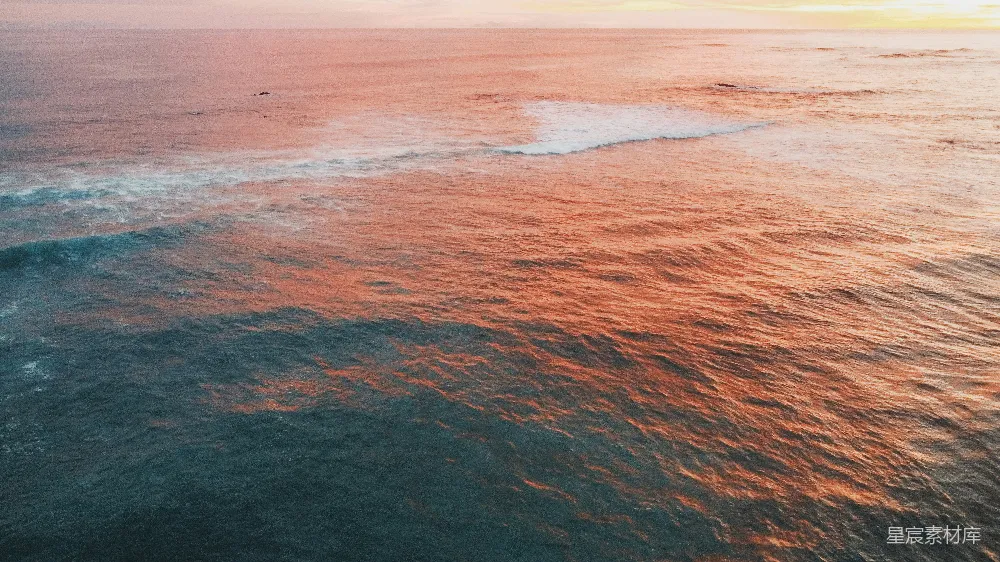 高清摄影 日落 海景 自然 宁静 航拍 日落时分的海景
