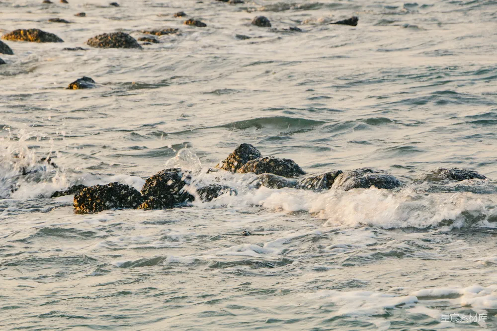 高清摄影 海浪 岩石 自然 平静 海岸 海浪拍打岩石