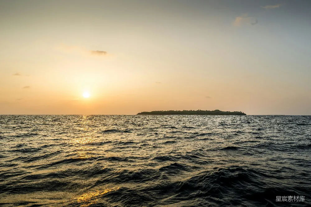 高清摄影 日落 海洋 宁静 自然风光 旅行 日落时分的宁静海景