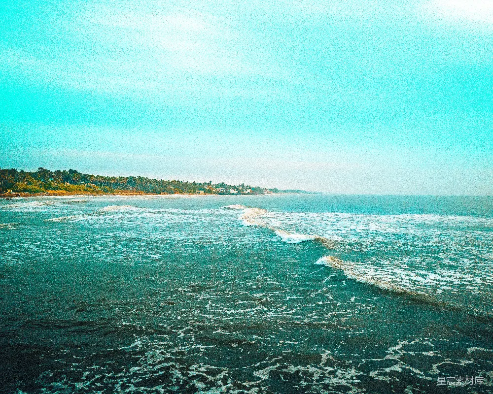 高清摄影 海滩 海浪 自然风光 度假 海岸 碧海蓝天与海岸线