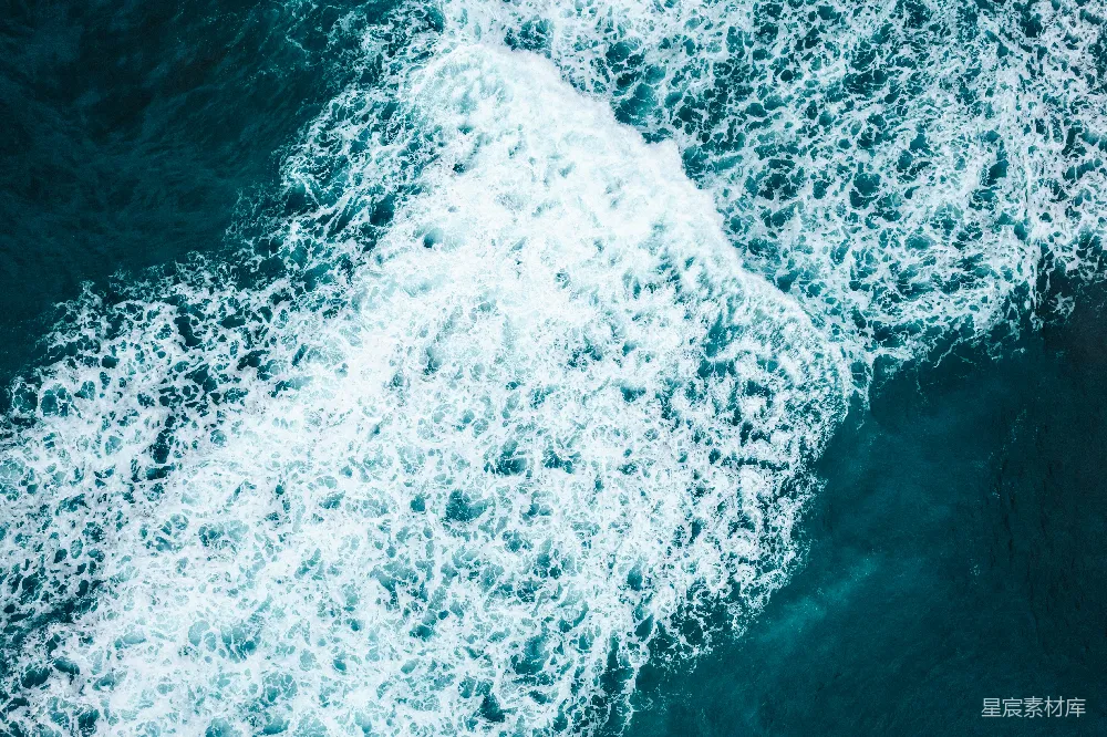 高清摄影 海洋 自然 俯瞰 动态 蓝绿色 海浪俯瞰图