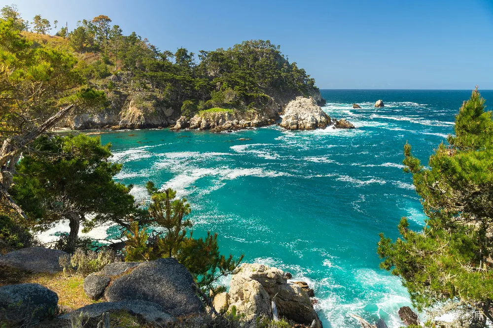 高清摄影 海岸线 自然风光 海滩 风景如画 海洋 加州海岸的壮丽景色