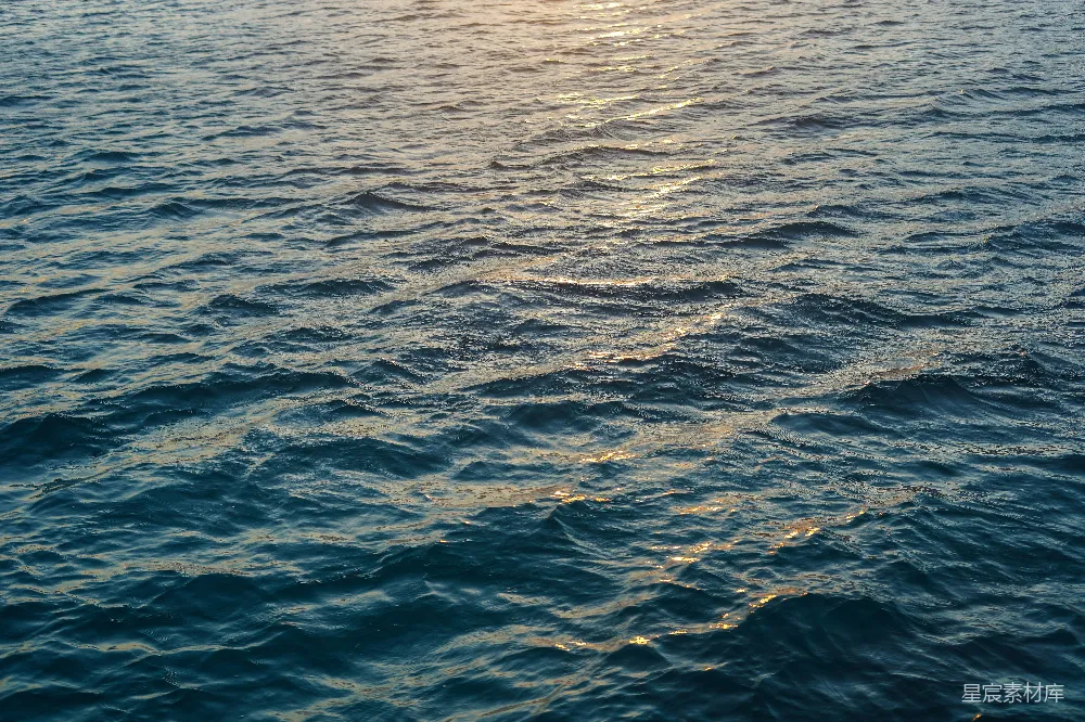 高清摄影 海面 夕阳 宁静 自然 背景 夕阳下的波纹海面