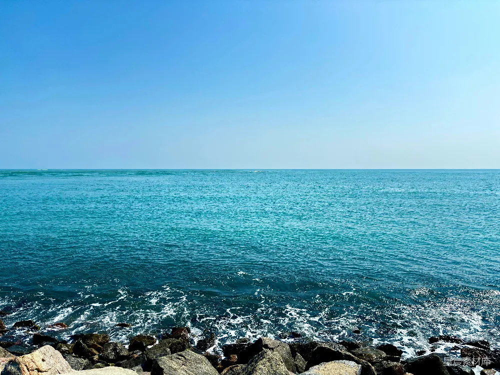 高清摄影 海景 自然风光 海岸线 夏日 宁静 蔚蓝海岸