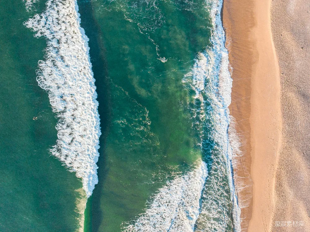 高清摄影 海滩 海浪 航拍 自然美景 休闲 海岸线的鸟瞰图