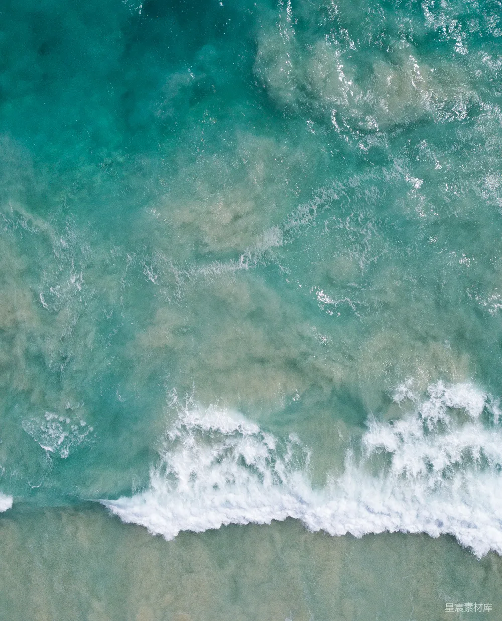 高清摄影 海洋 自然 航拍 沙滩 波浪 海浪与沙洲的俯瞰