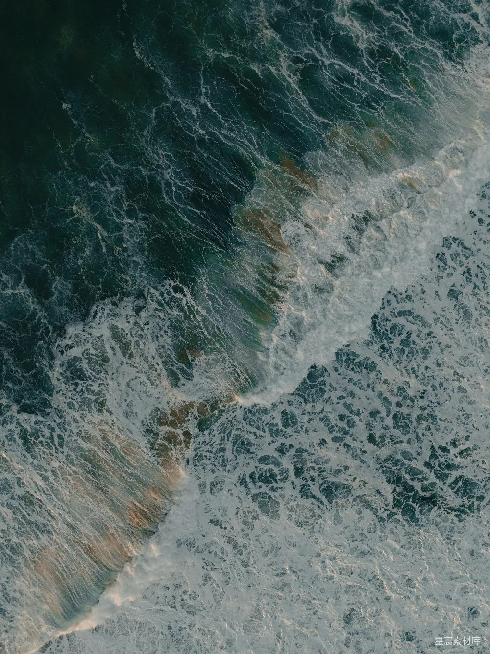 高清摄影 海洋 自然 俯瞰 动态 水波 俯瞰波涛汹涌的海面