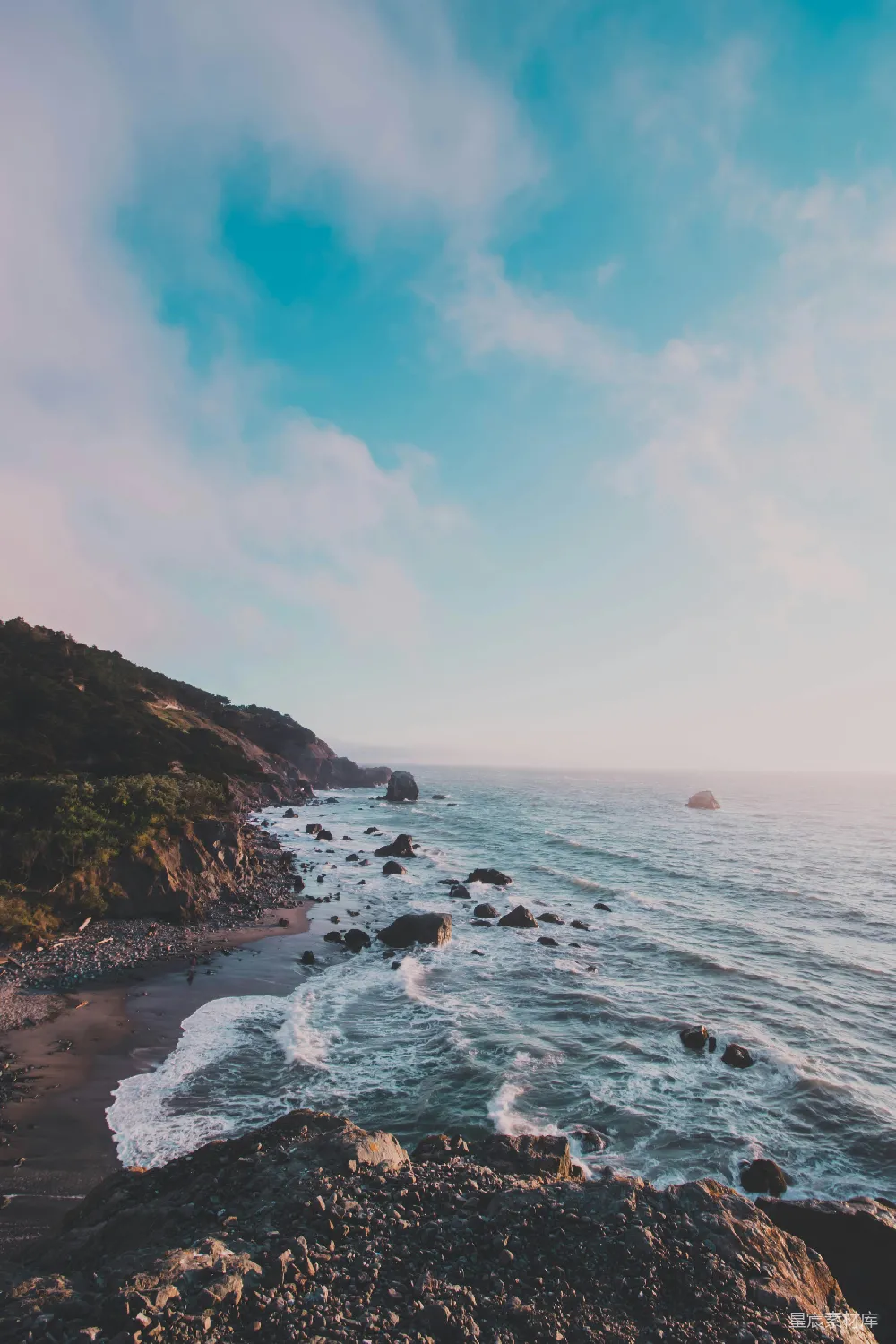 高清摄影 海岸线 自然风光 风景摄影 海洋 日落 海岸线的壮丽景色