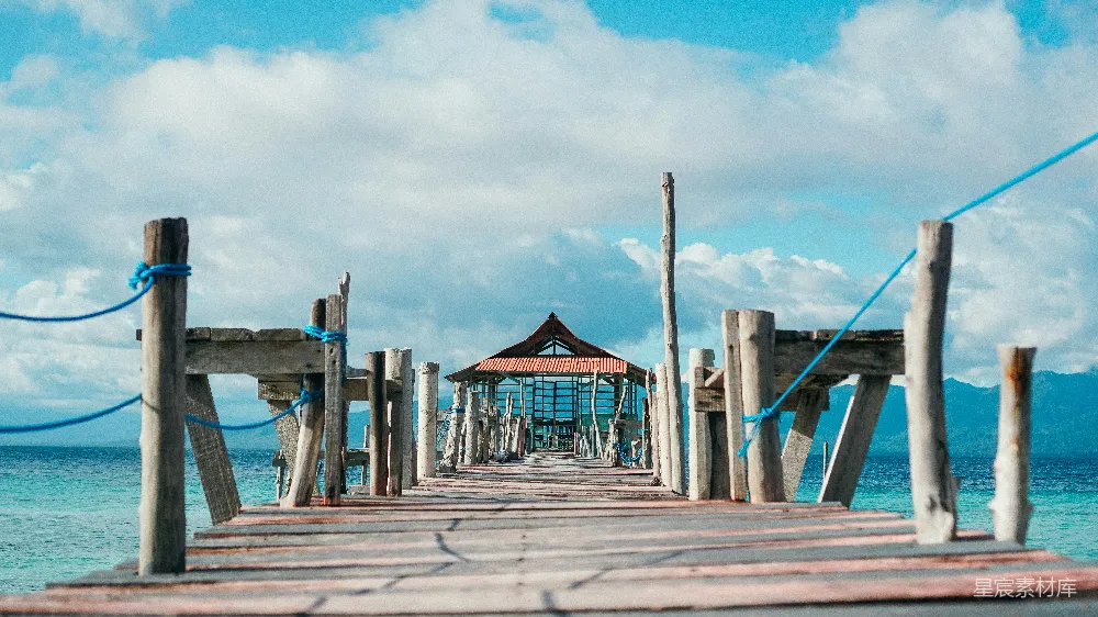 高清摄影 海滩 木质栈道 自然风光 度假 户外 海边木栈道