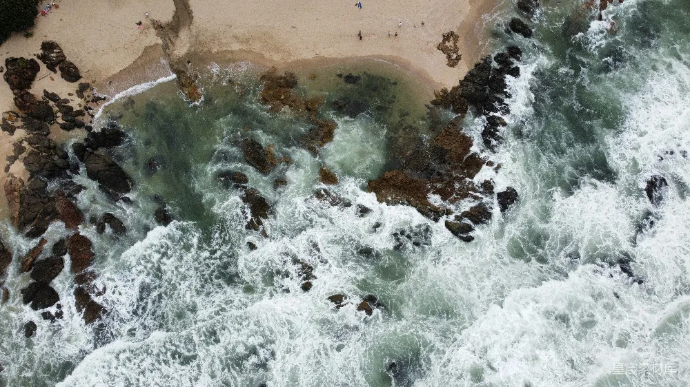 高清摄影 海岸 俯瞰 岩石 海浪 自然 海岸俯瞰：岩石与海浪的交响