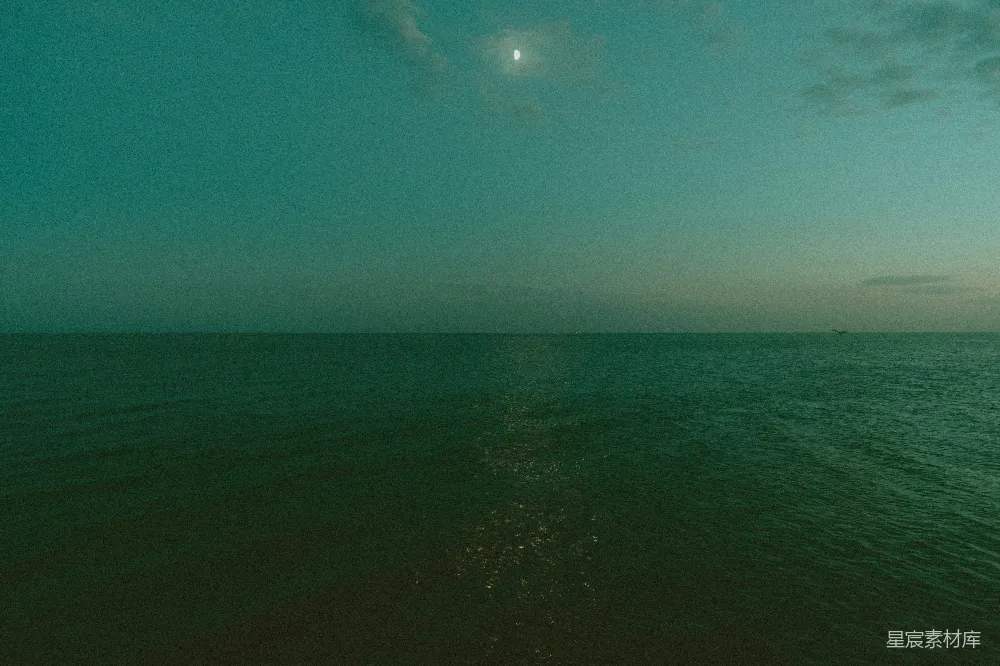 高清摄影 海洋 宁静 自然 月光 风景 月光下的海平线
