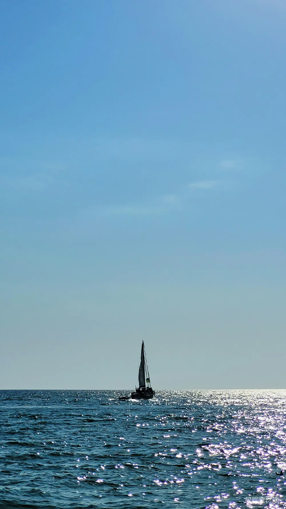 高清摄影 帆船 海洋 宁静 自然风光 夏日 帆船在海上的剪影