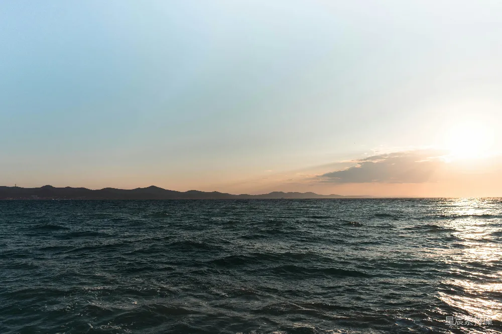 高清摄影 海景 夕阳 平静 自然 宁静 夕阳下的海景