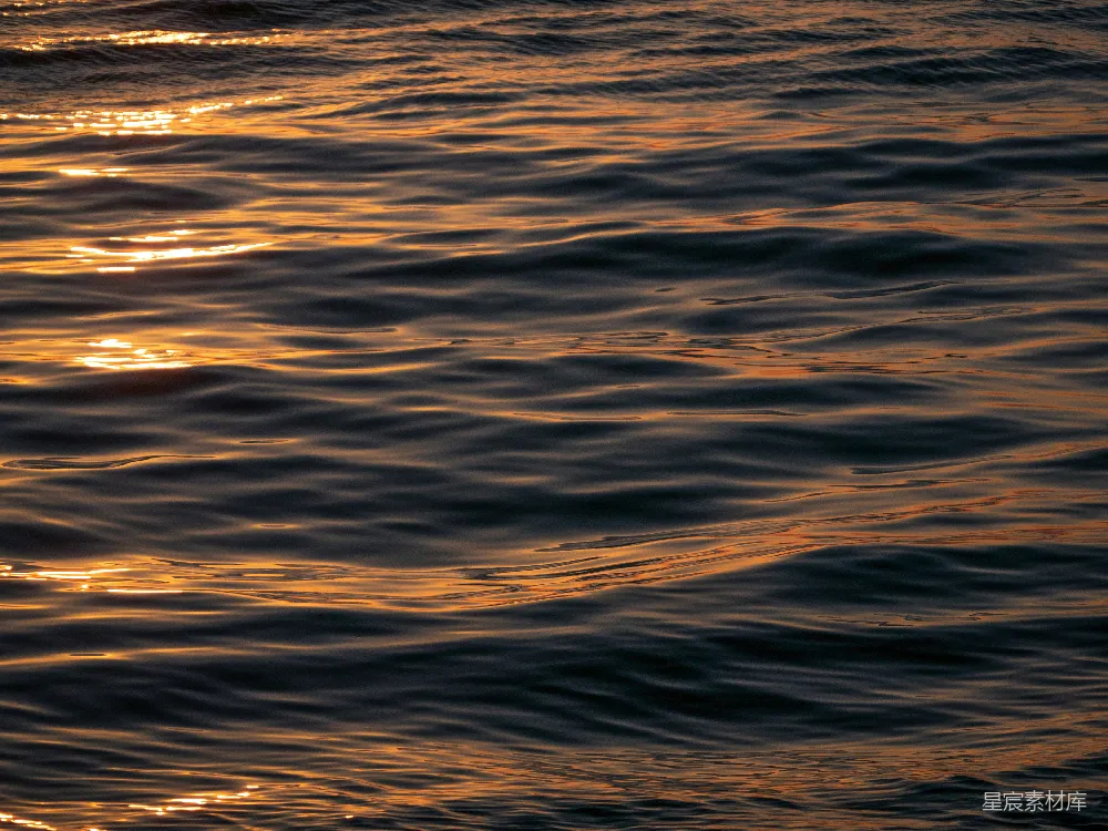 高清摄影 自然 日落 平静 海洋 自然美景 夕阳下的海浪
