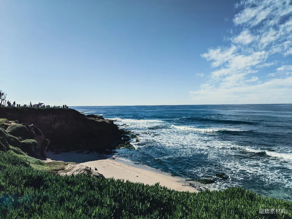 高清摄影 海岸线 海滩 自然风光 户外 休闲 海岸风景：沙滩与海浪