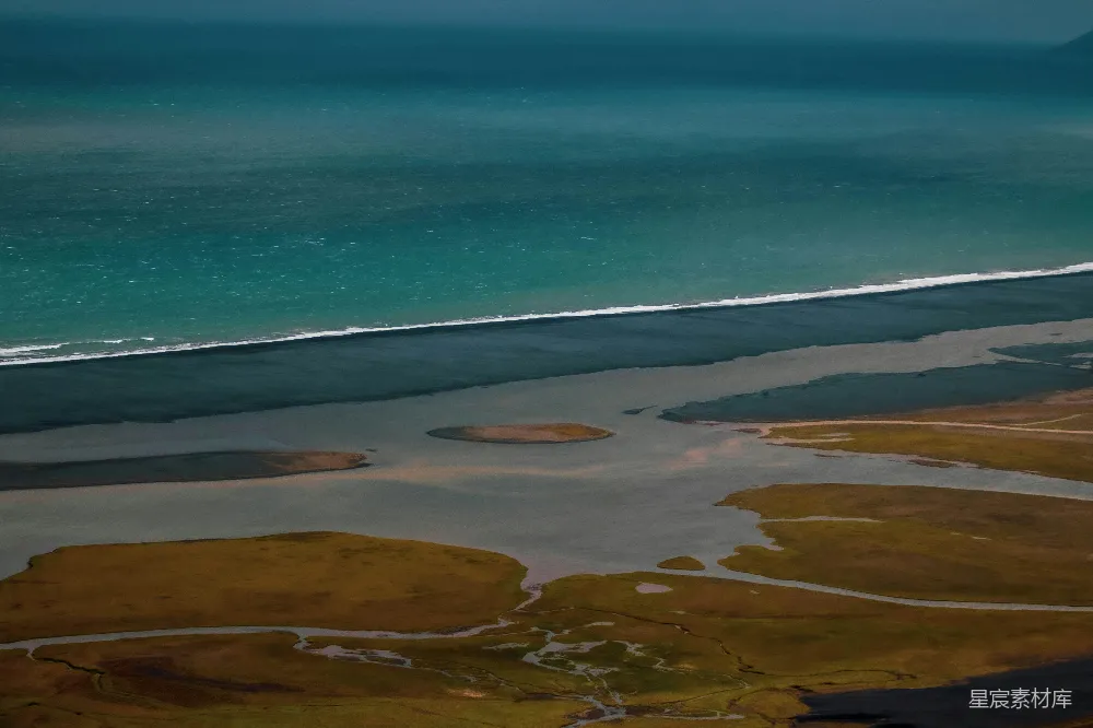 高清摄影 湿地 海洋 自然风光 航拍 生态 壮丽的湿地与海洋交界
