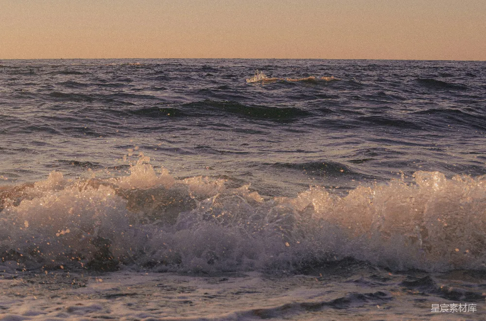 高清摄影 日落 海浪 自然 宁静 水 海浪的日落
