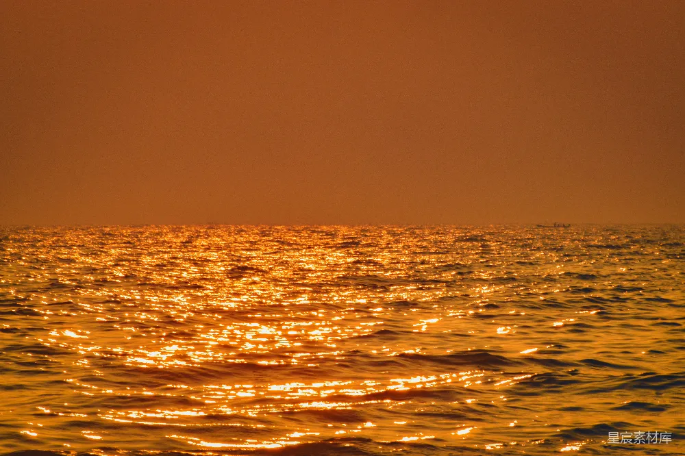 高清摄影 海洋 夕阳 宁静 自然风光 平静 夕阳下的金色海洋