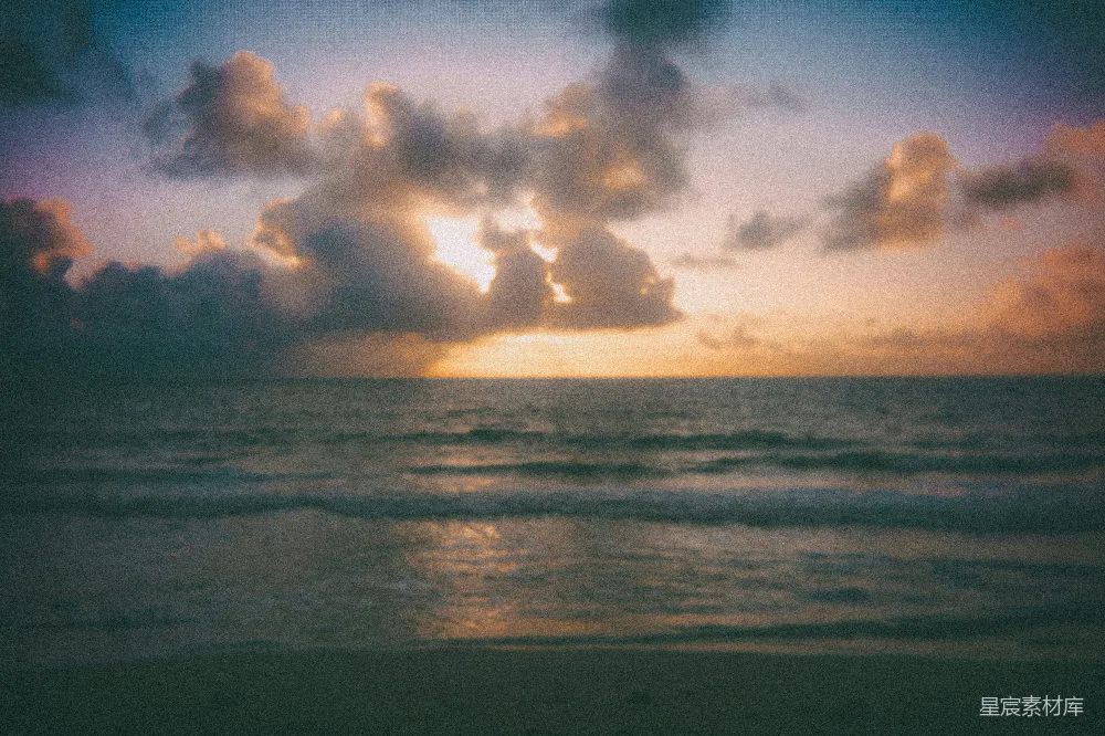 高清摄影 日落 海景 自然美景 宁静 色彩 日落时分的海景