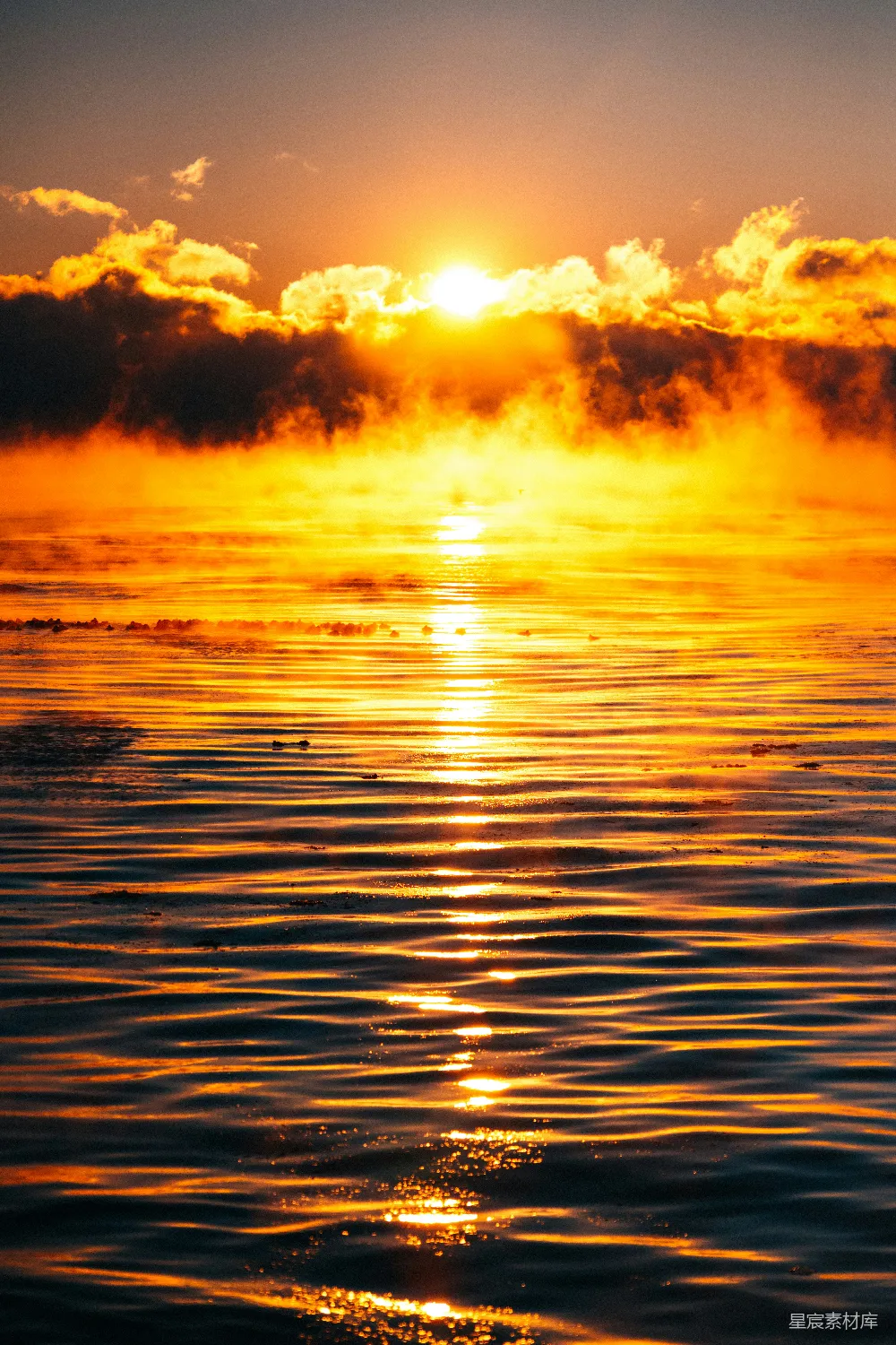 高清摄影 日落 海景 自然风光 光影效果 宁静 金色的海面与夕阳