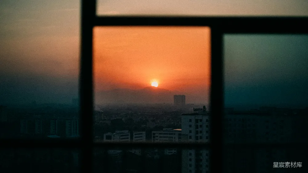 高清摄影 夕阳 城市 窗户 风景 宁静 透过窗户的夕阳