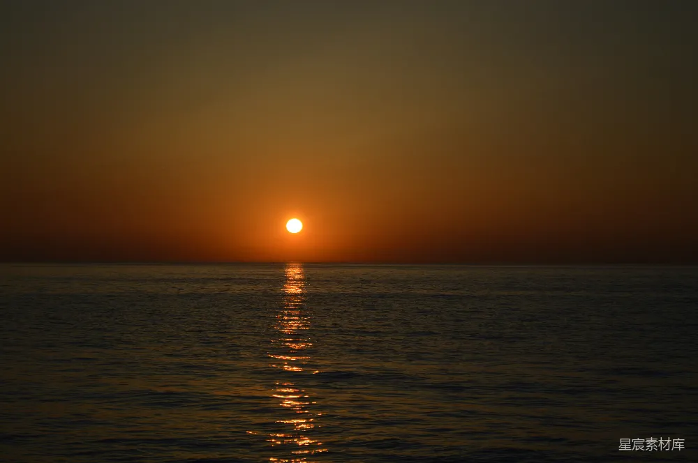 高清摄影 日落 海景 宁静 自然 平静 黄昏海面的余晖