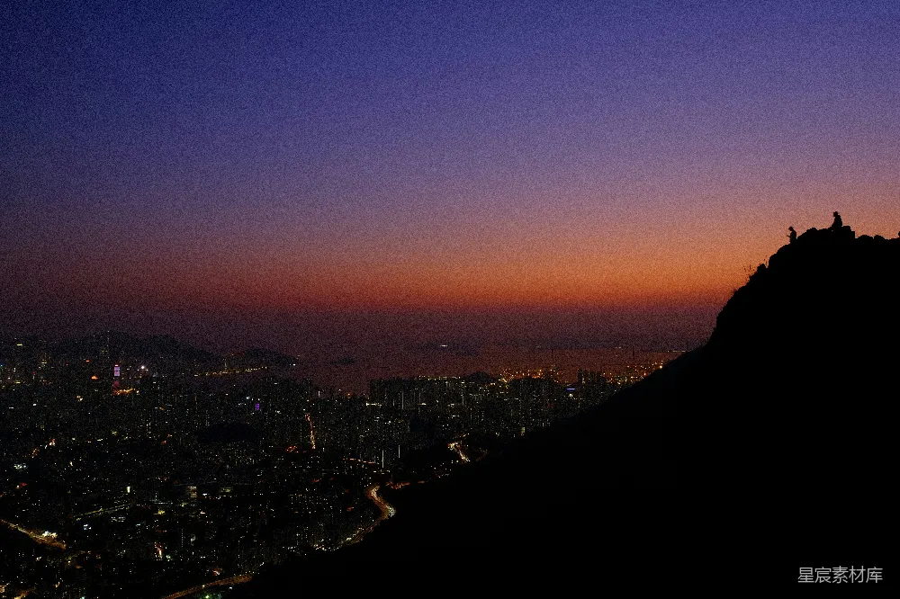 高清摄影 城市 日落 山景 剪影 都市 山顶上的城市剪影