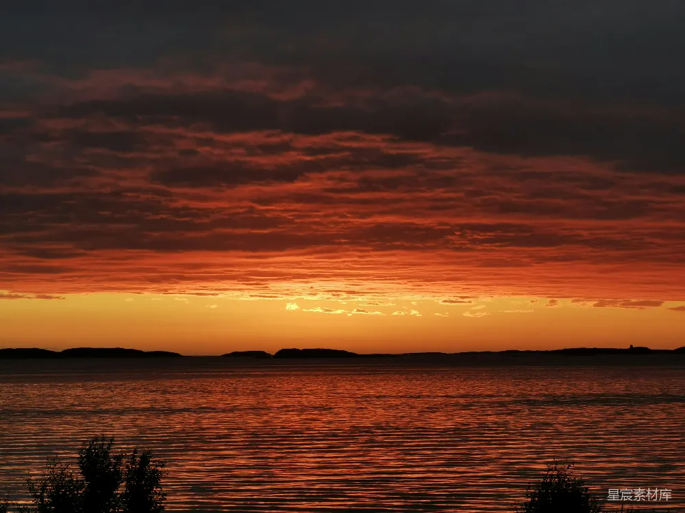 高清摄影 日落 海景 宁静 自然 风景 日落时分的宁静海景