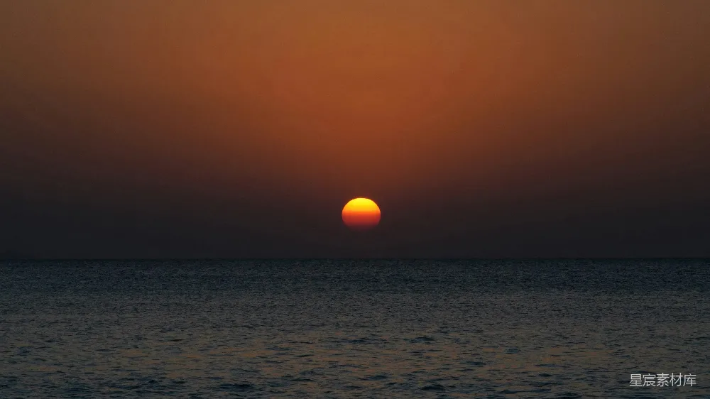 高清摄影 日落 海洋 宁静 自然 风景 海平线上的夕阳