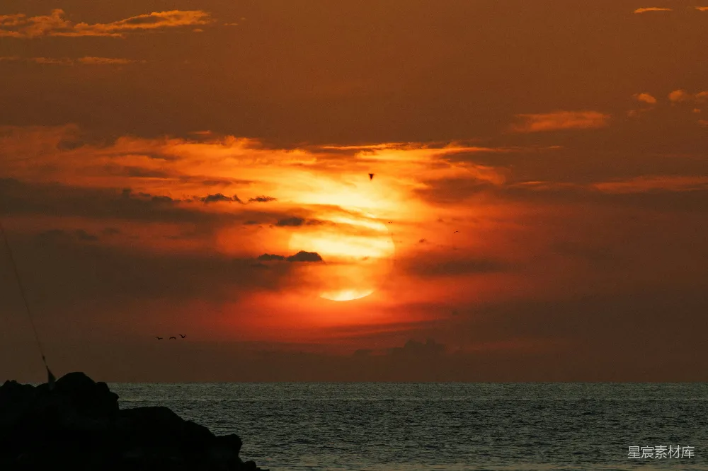 高清摄影 日落 海景 自然风光 宁静 夕阳 日落海景