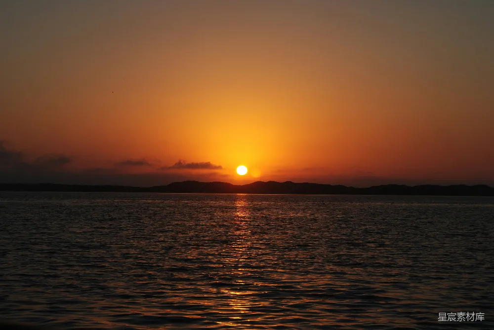 高清摄影 日落 海景 宁静 自然风光 旅游 夕阳下的宁静海景