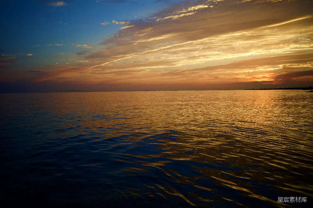 高清摄影 海景 日落 宁静 自然 风景 夕阳下的海面