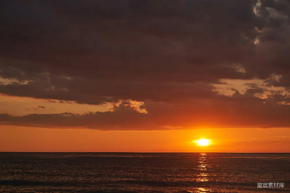 高清摄影 日落 海景 自然 宁静 风景 日落海平线