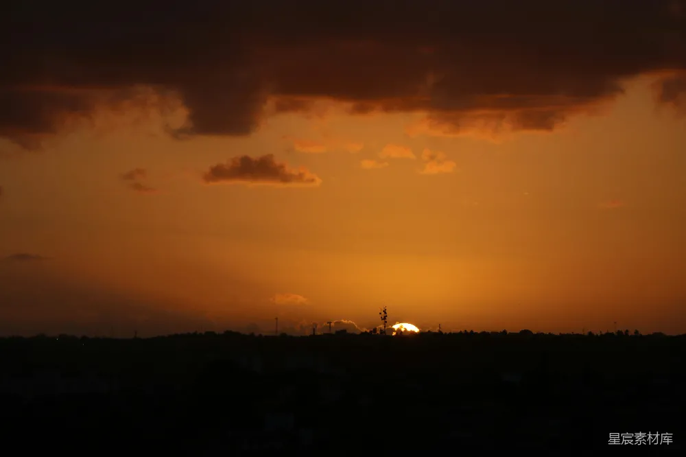 高清摄影 日落 城市 宁静 自然 城市景观 夕阳下的城市轮廓