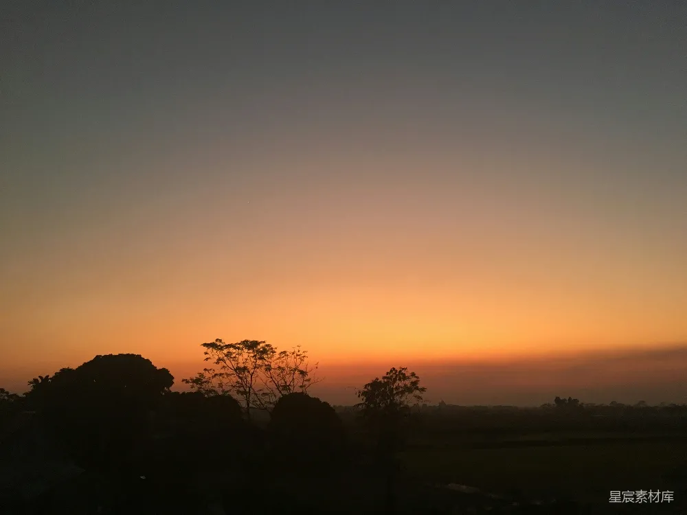 高清摄影 日落 乡村 宁静 自然 风景 日落时分的宁静乡村